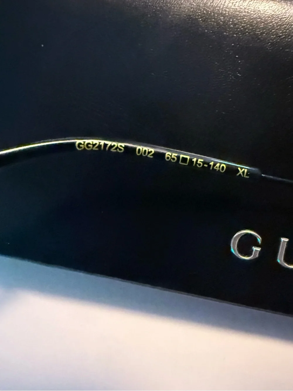 Gucci Black Aviator Sunglasses - Designer Logo Lenses